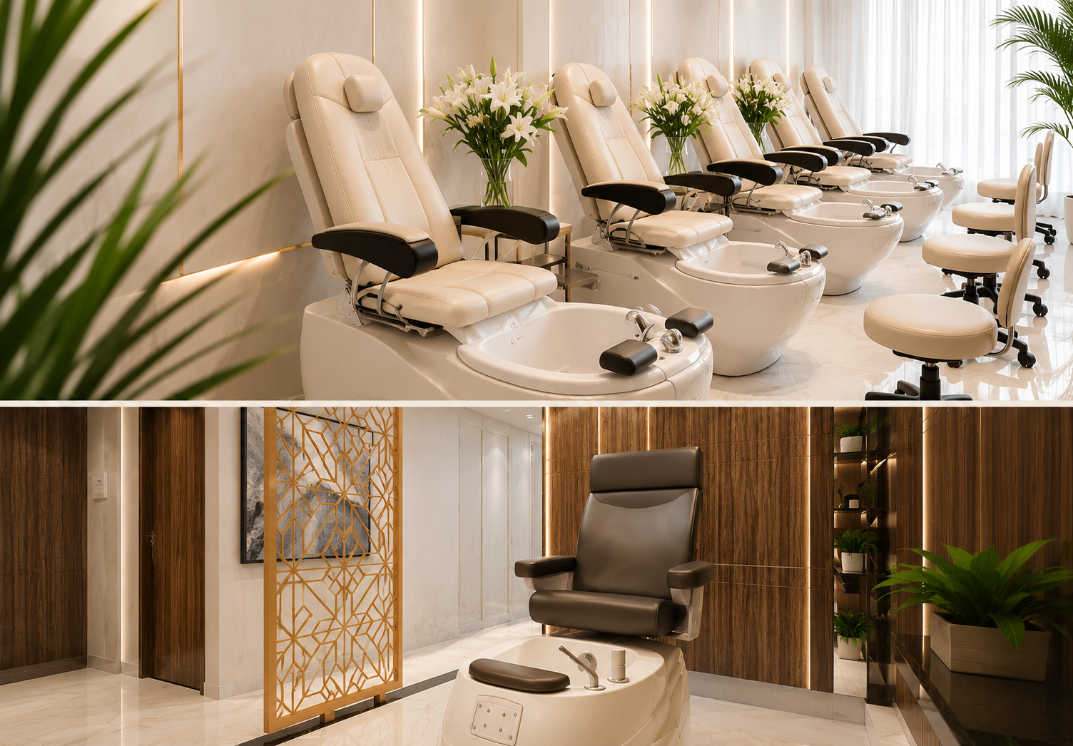 Modern luxury salon and spa interior for professional salon website design in Bangalore